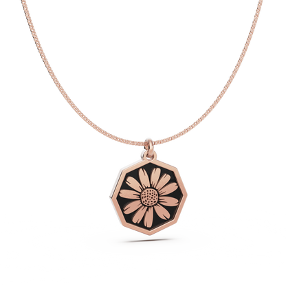 Octagon Birth Flower Necklace