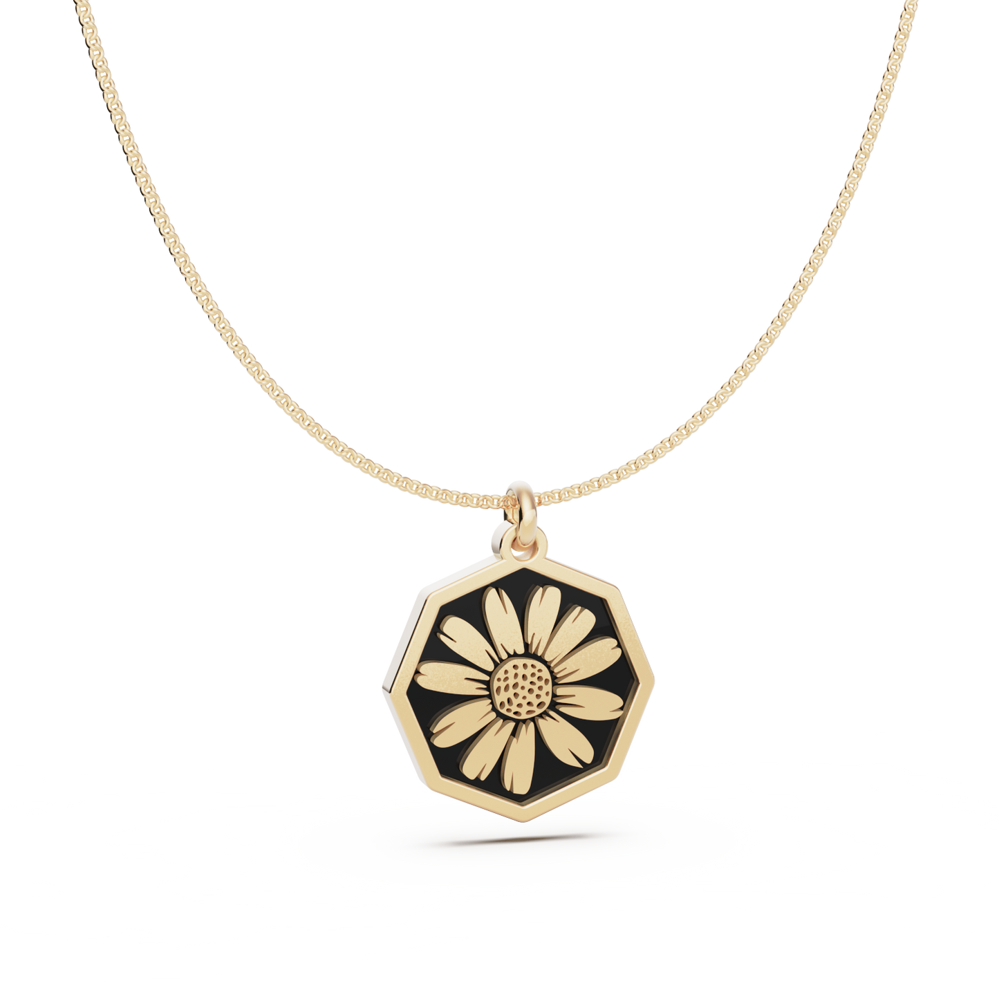 Octagon Birth Flower Necklace