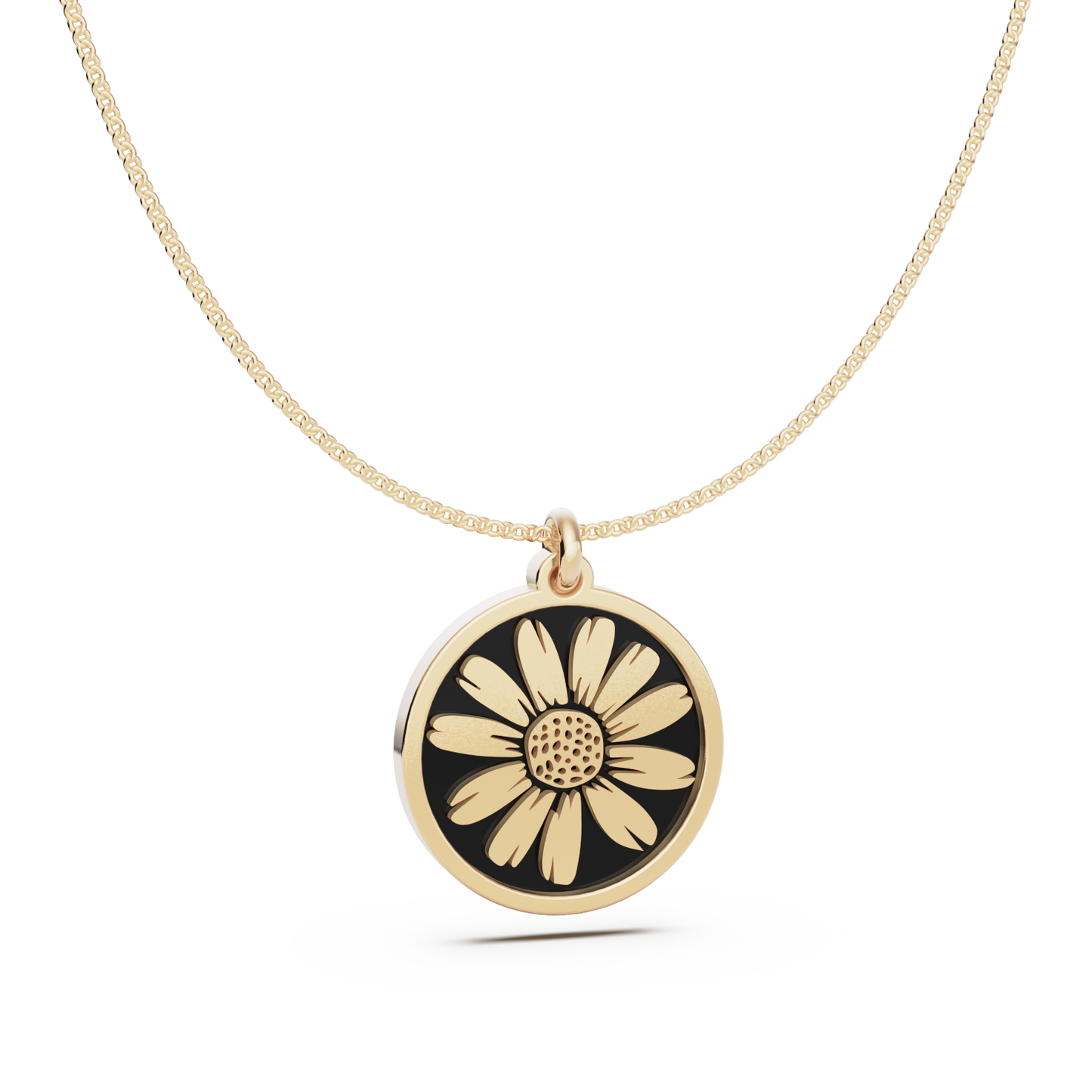 Round Birth Flower Necklace
