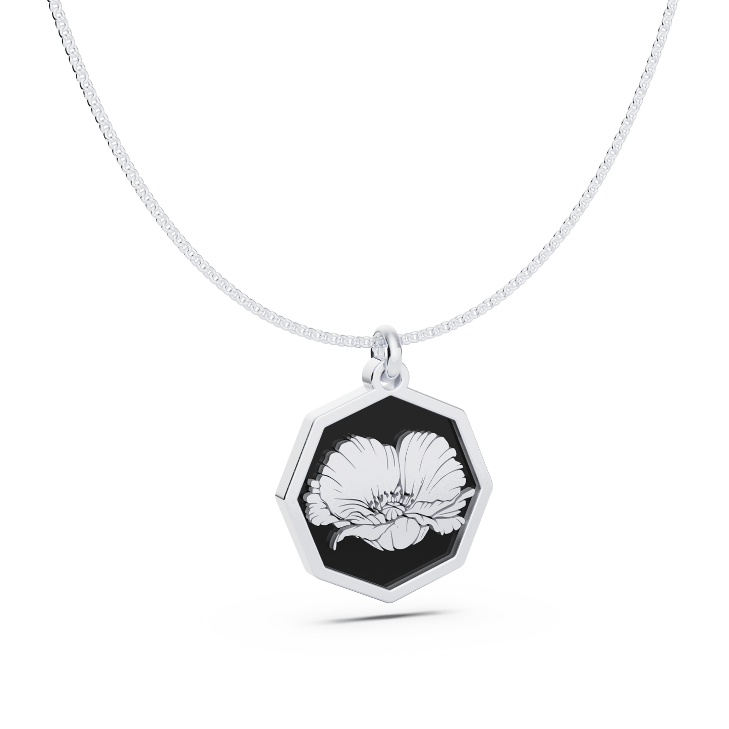Octagon Birth Flower Necklace