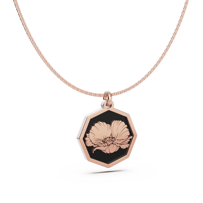 Octagon Birth Flower Necklace