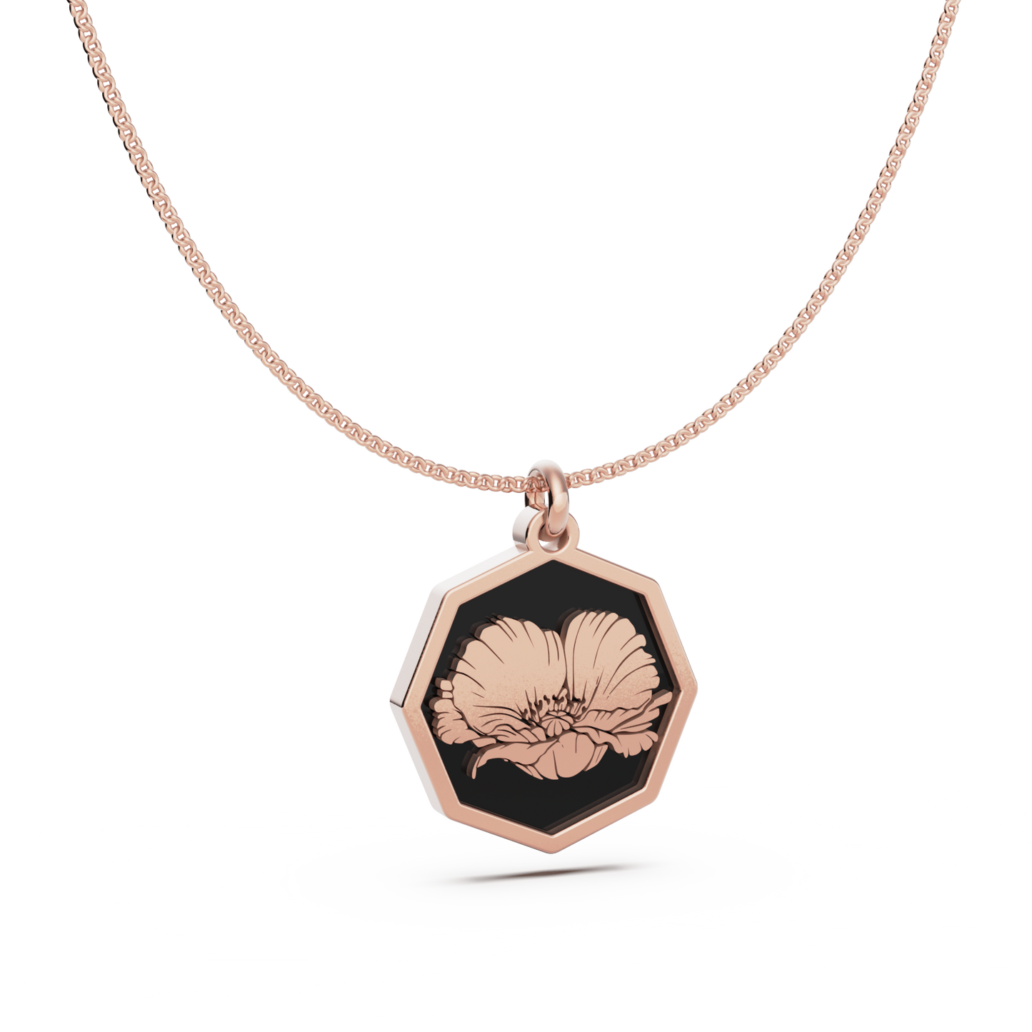 Octagon Birth Flower Necklace