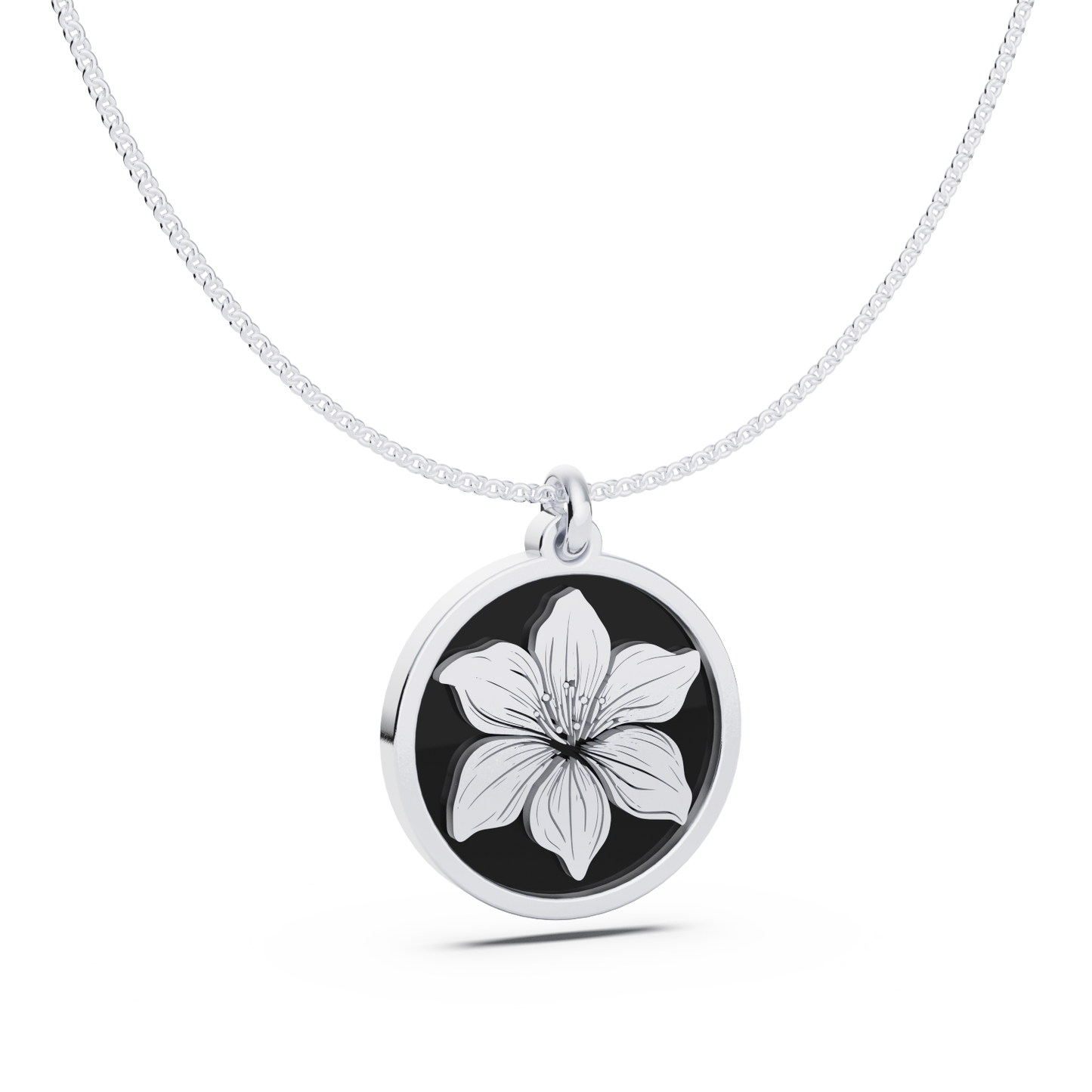Round Birth Flower Necklace