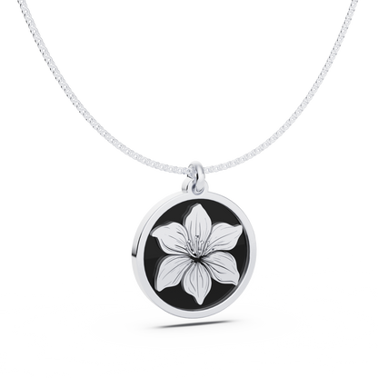 Round Birth Flower Necklace