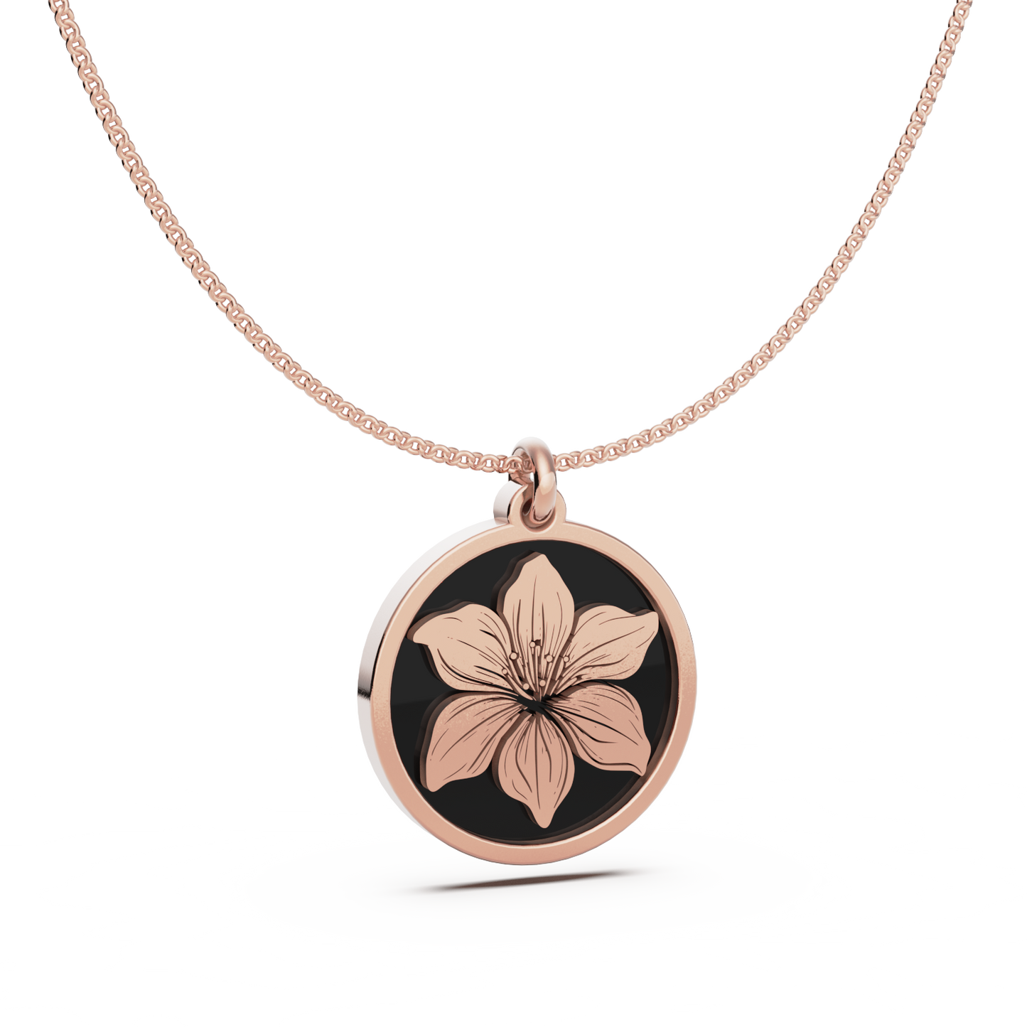 Round Birth Flower Necklace