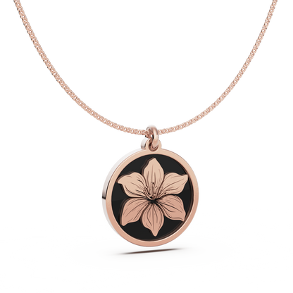 Round Birth Flower Necklace