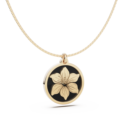 Round Birth Flower Necklace