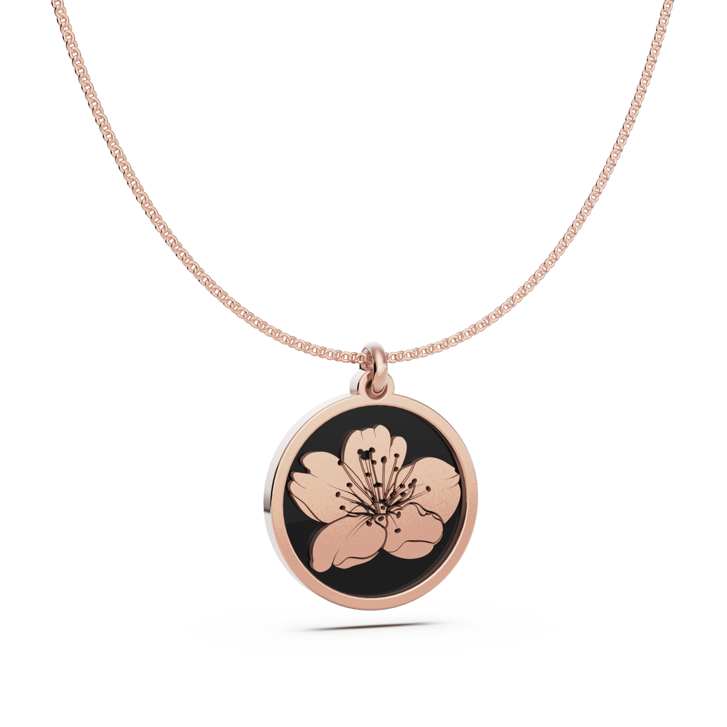 Round Birth Flower Necklace