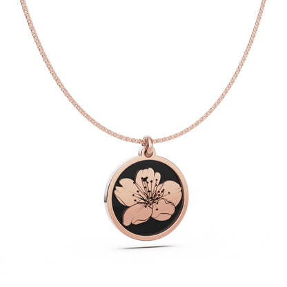 Round Birth Flower Necklace