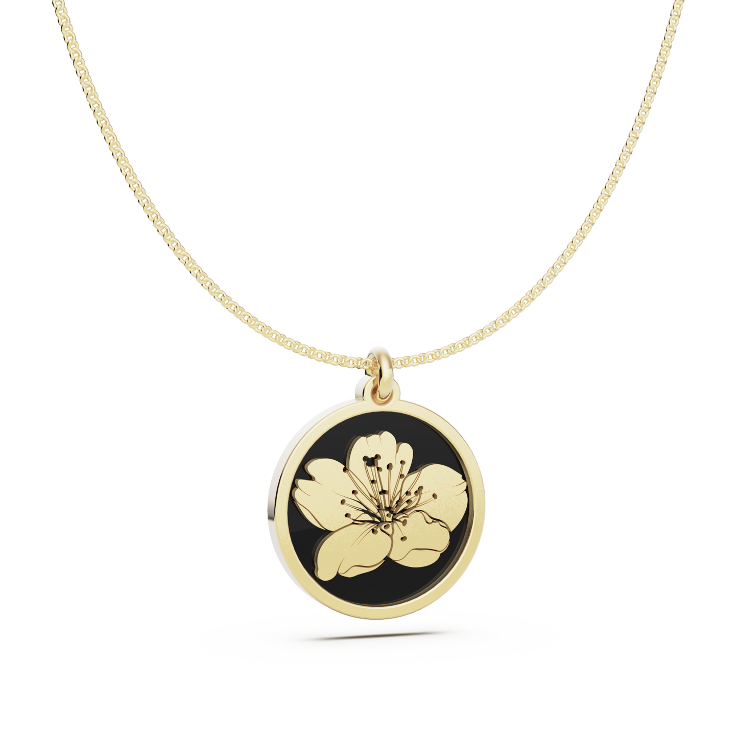 Round Birth Flower Necklace