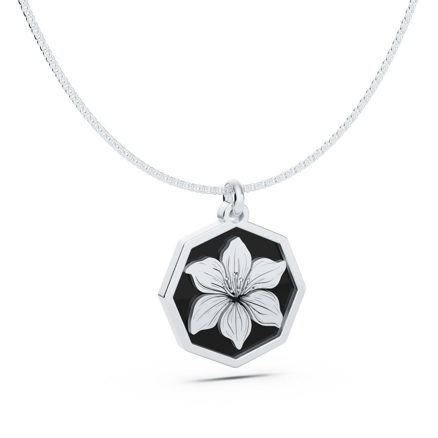 Octagon Birth Flower Necklace