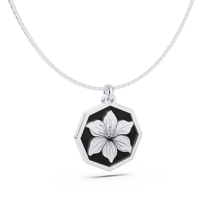 Octagon Birth Flower Necklace