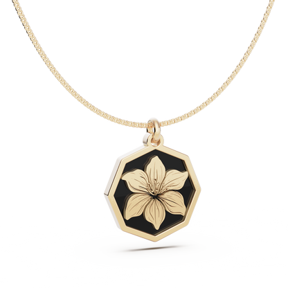 Octagon Birth Flower Necklace