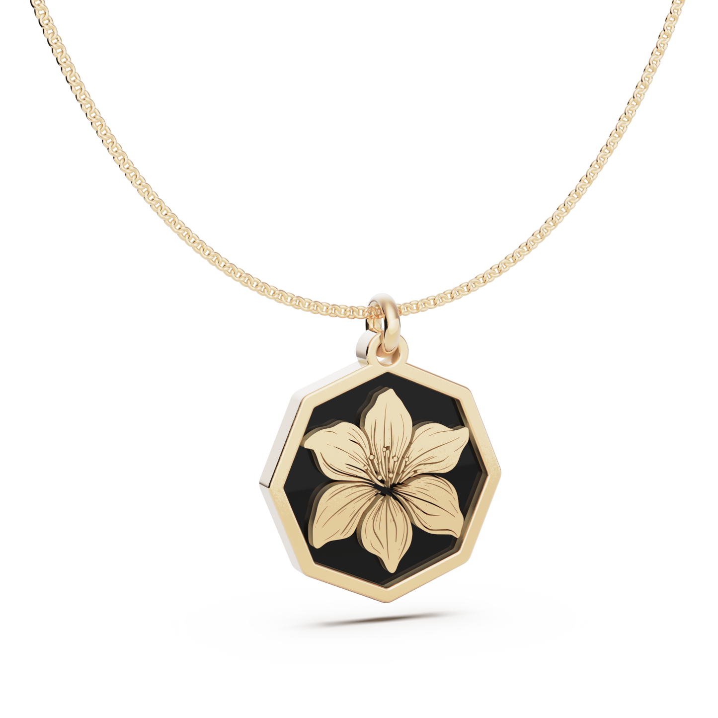 Octagon Birth Flower Necklace