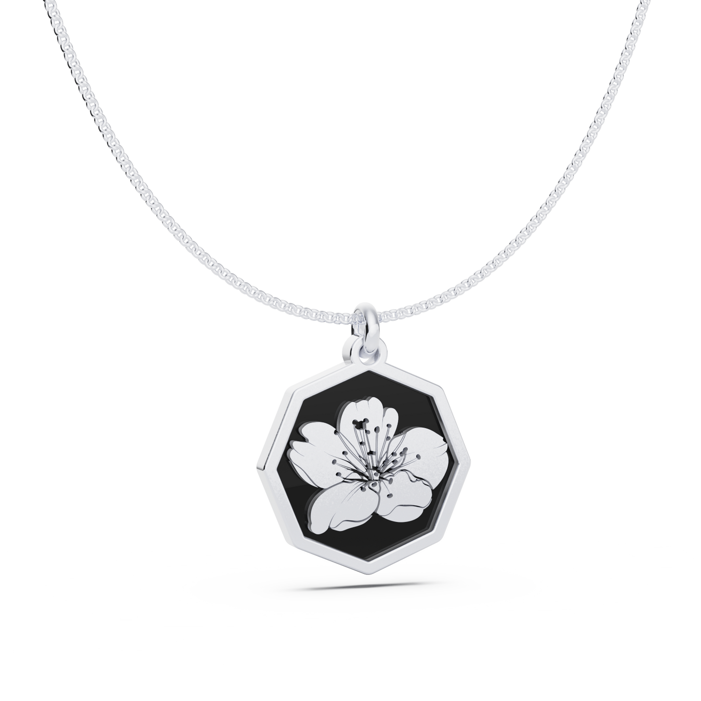 Octagon Birth Flower Necklace