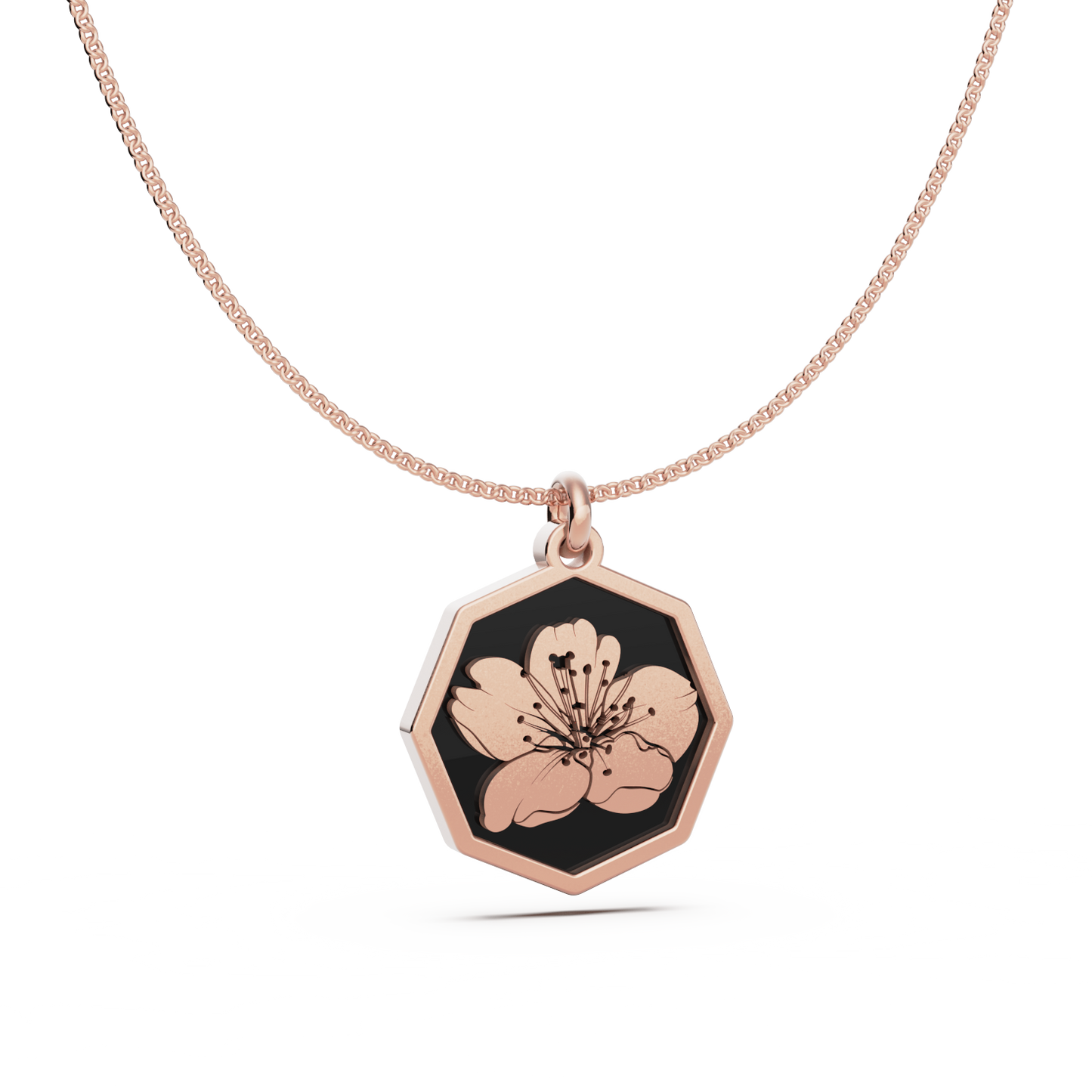 Octagon Birth Flower Necklace