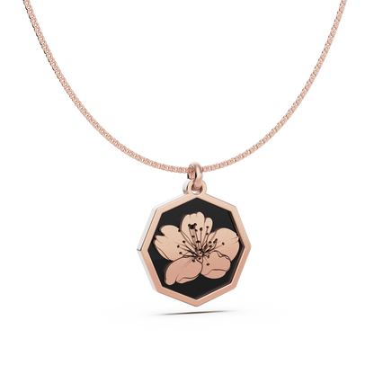 Octagon Birth Flower Necklace