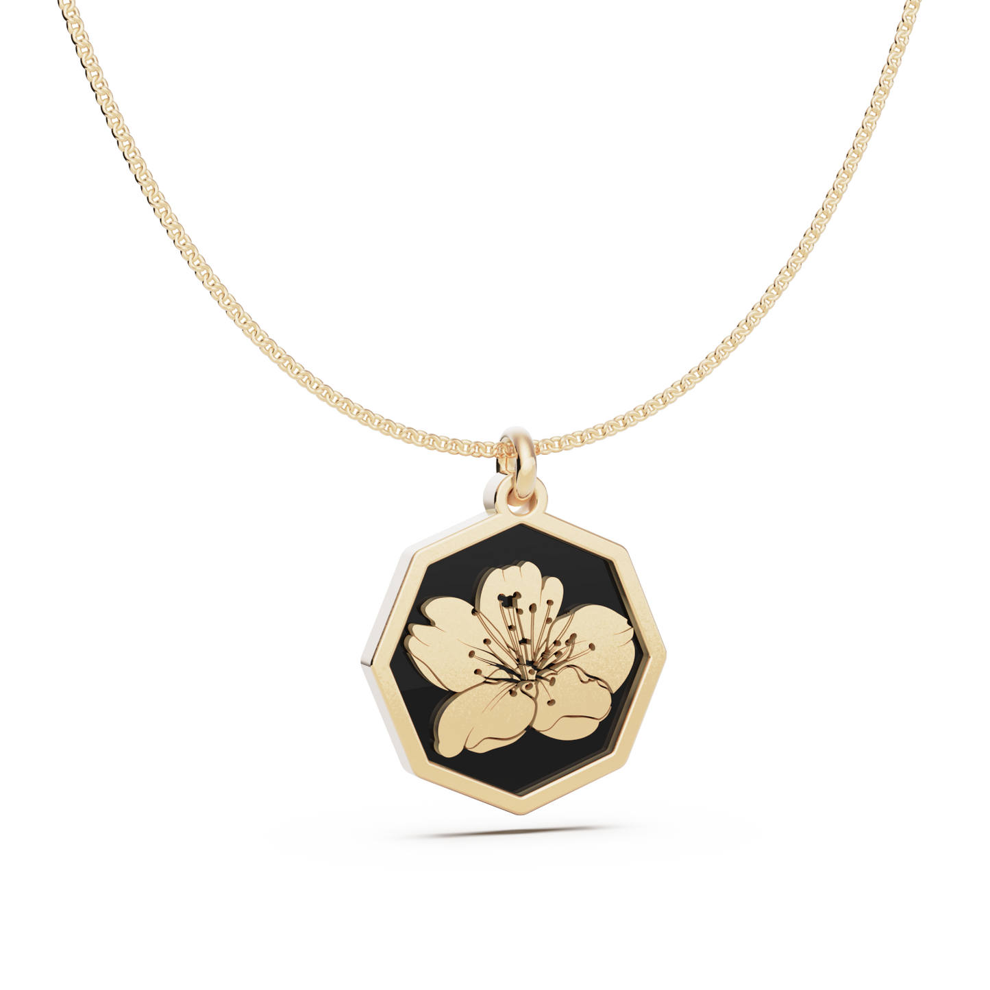 Octagon Birth Flower Necklace