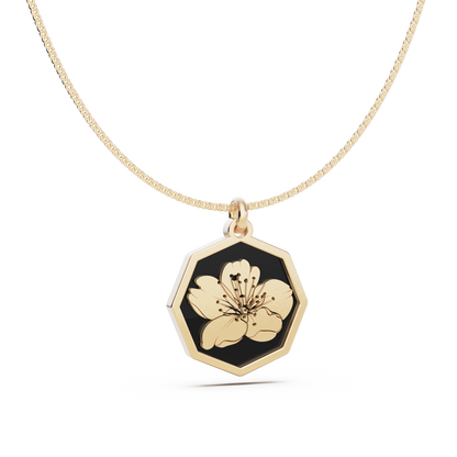 Octagon Birth Flower Necklace