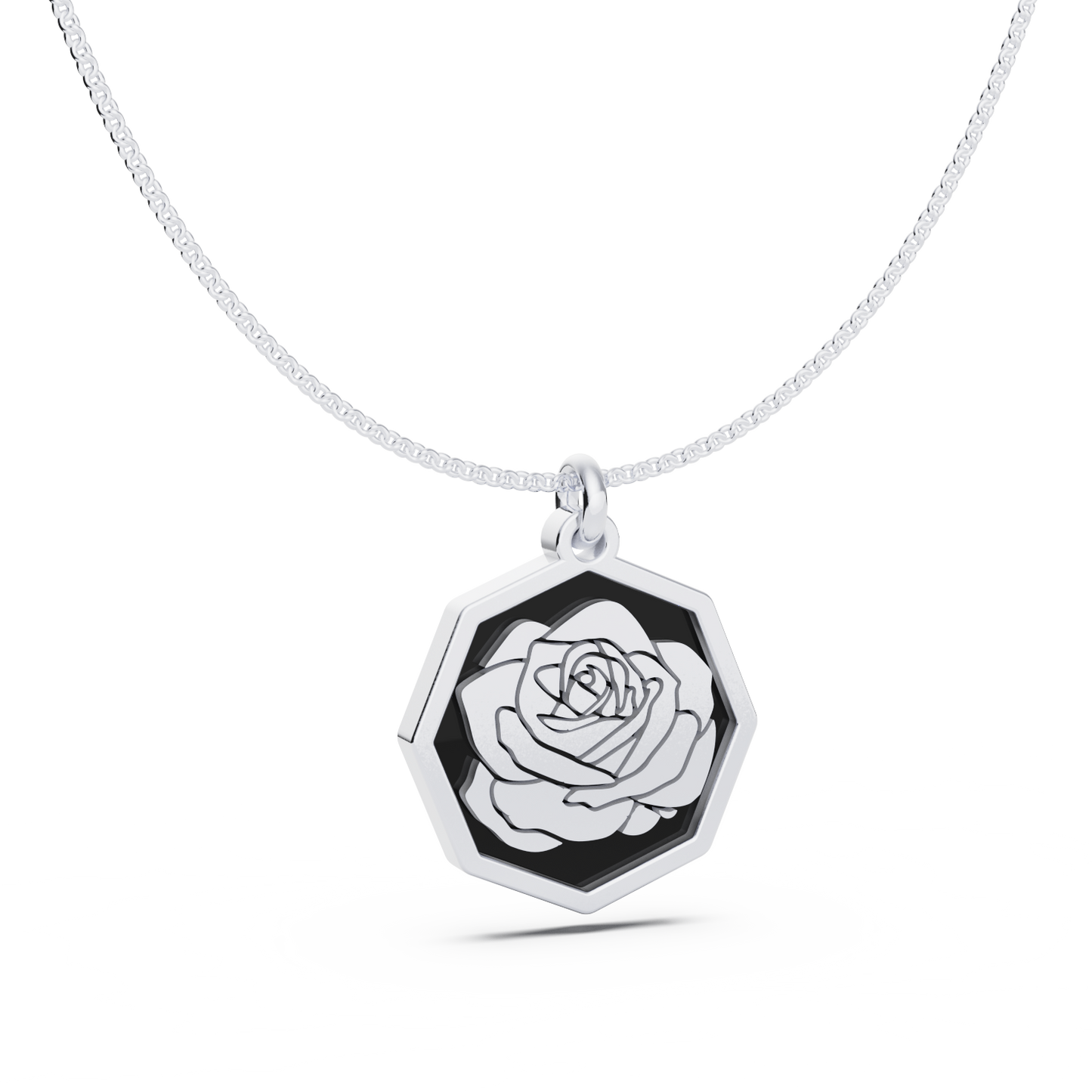 Octagon Birth Flower Necklace