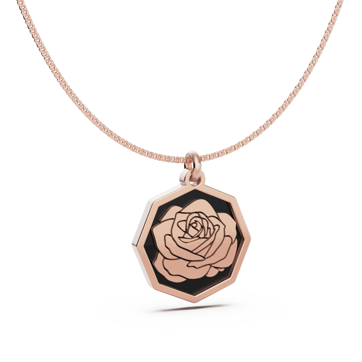 Octagon Birth Flower Necklace