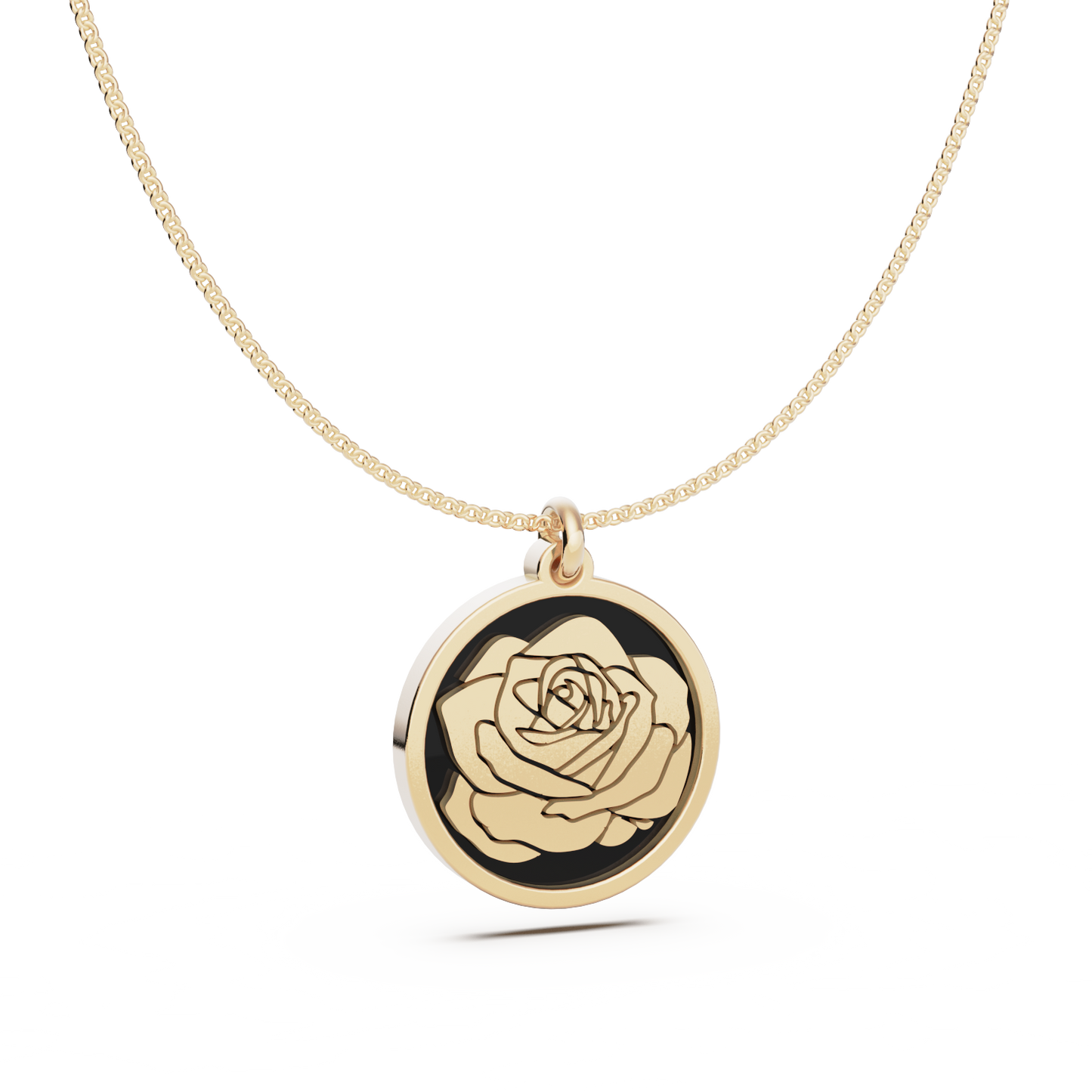 Round Birth Flower Necklace