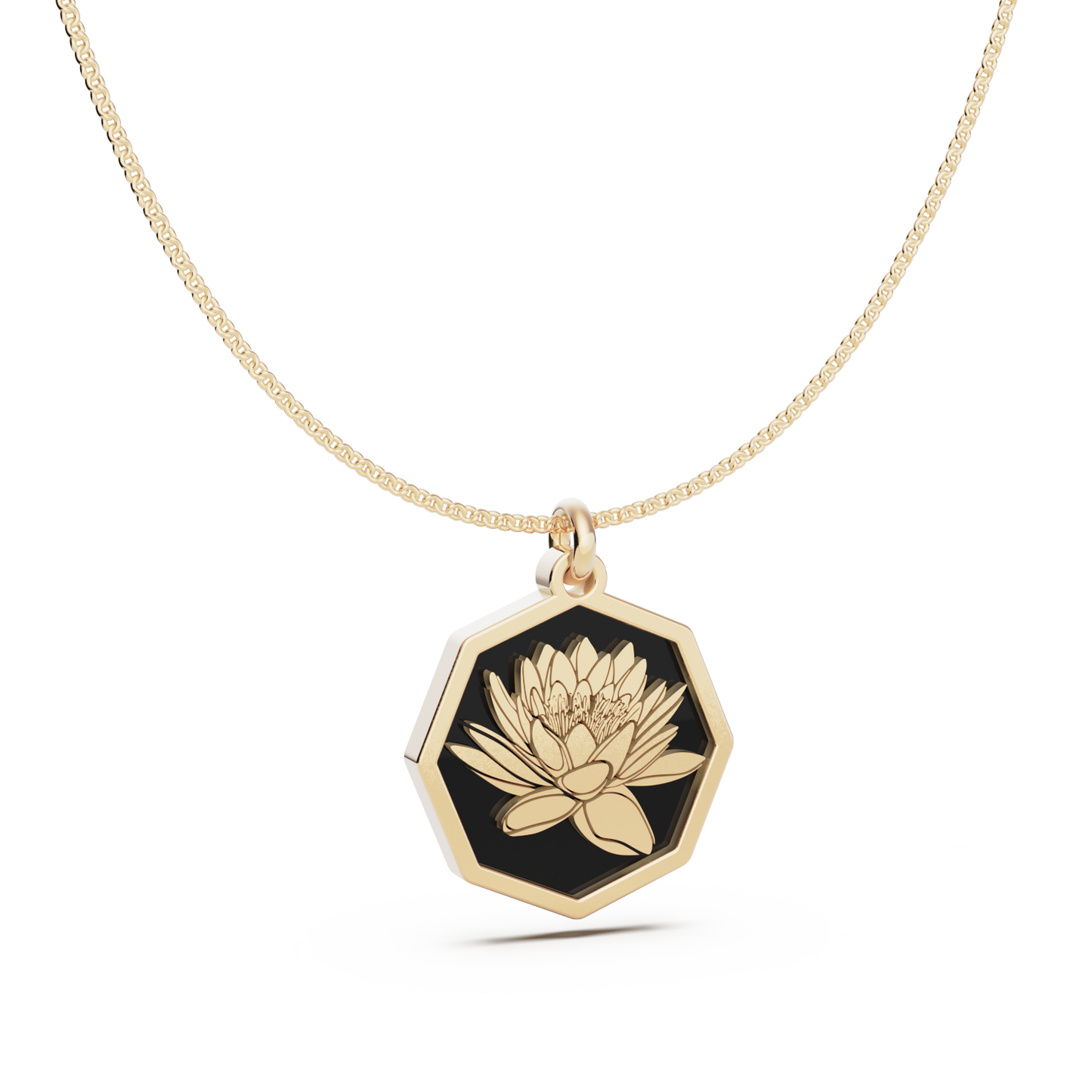 Octagon Birth Flower Necklace