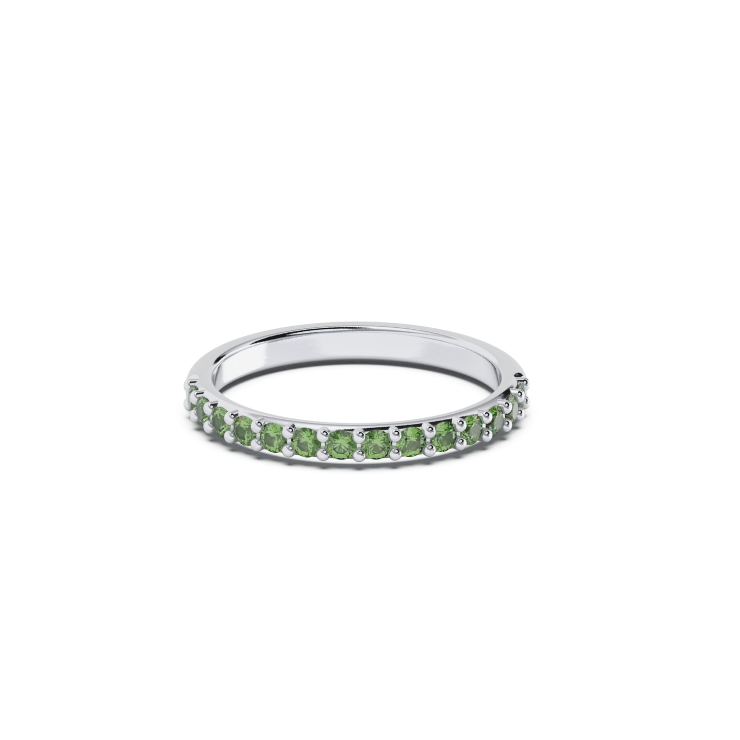 Silver 2mm Birthstone Eternity Ring