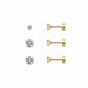 Dazzle Cubic Stud Earrings (Twist Flat Back)