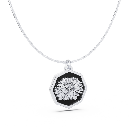 Octagon Birth Flower Necklace