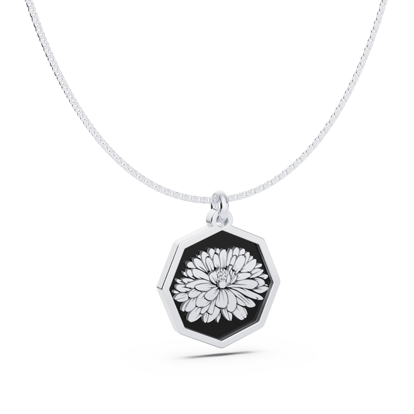 Octagon Birth Flower Necklace