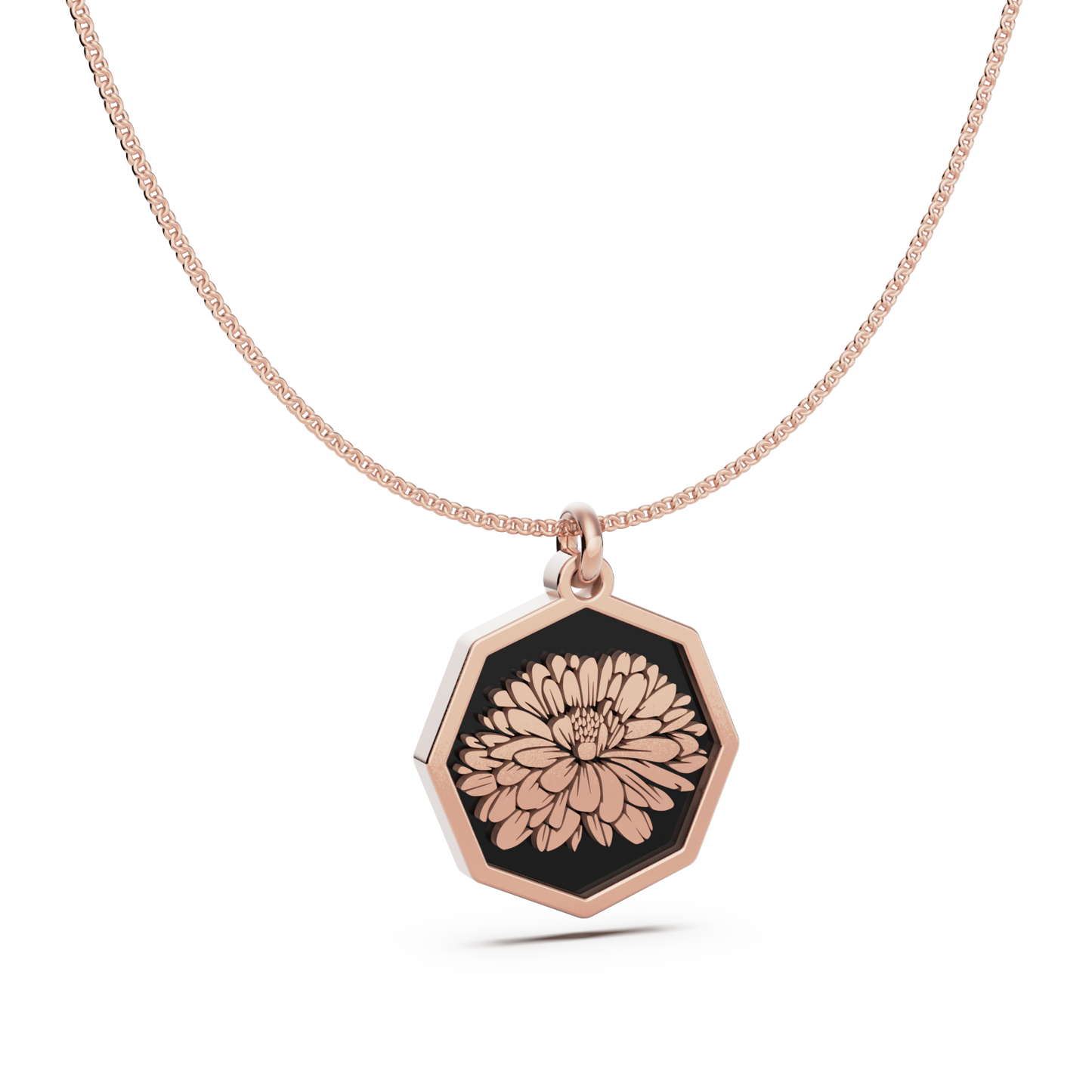 Octagon Birth Flower Necklace