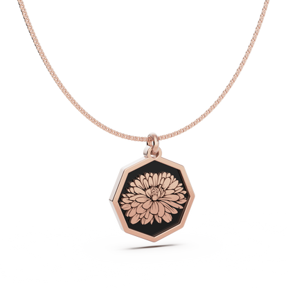 Octagon Birth Flower Necklace