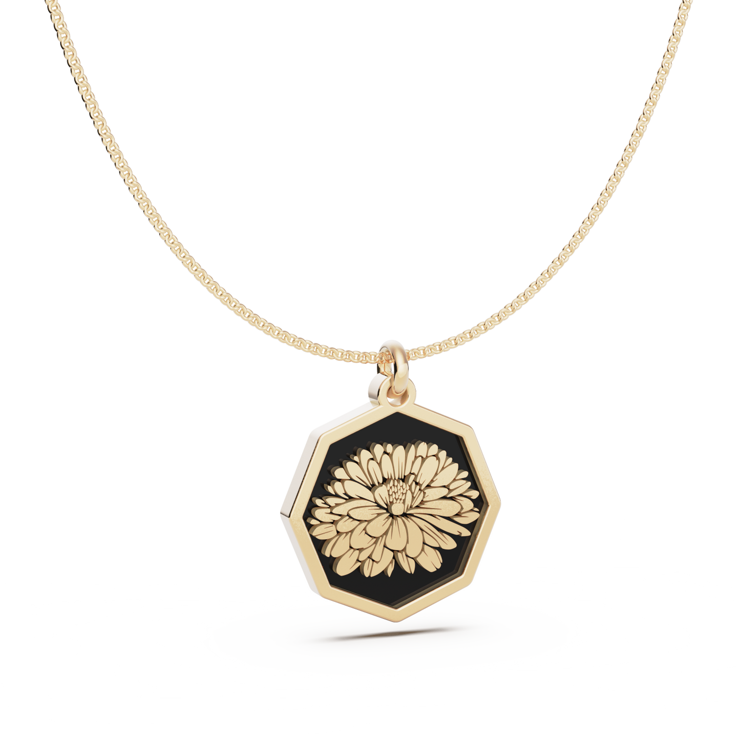 Octagon Birth Flower Necklace