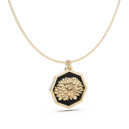 Octagon Birth Flower Necklace