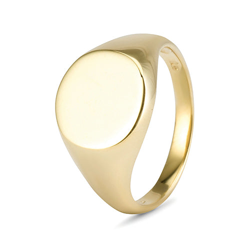 Round Signet Ring (11mm Diameter)- 9ct Yellow Gold