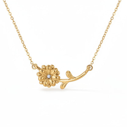 Birthflower and Birthstone Necklace