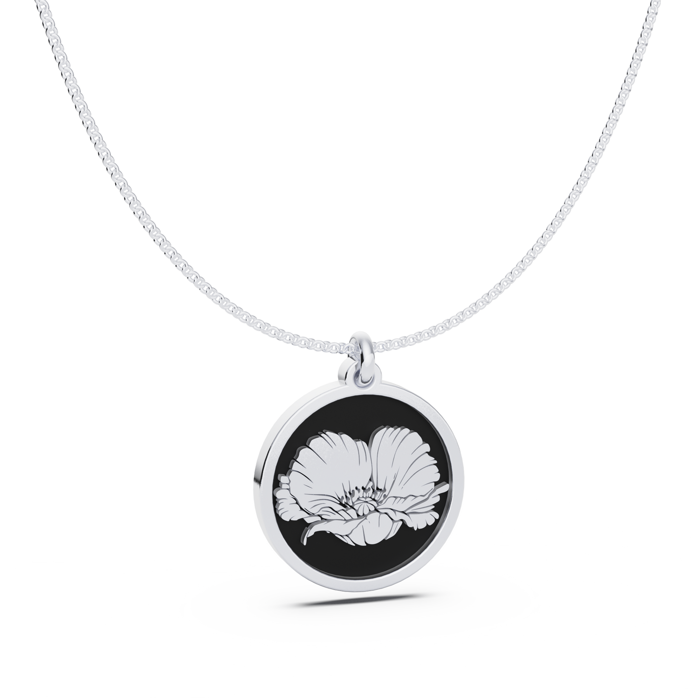 Round Birth Flower Necklace