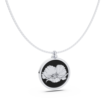 Round Birth Flower Necklace