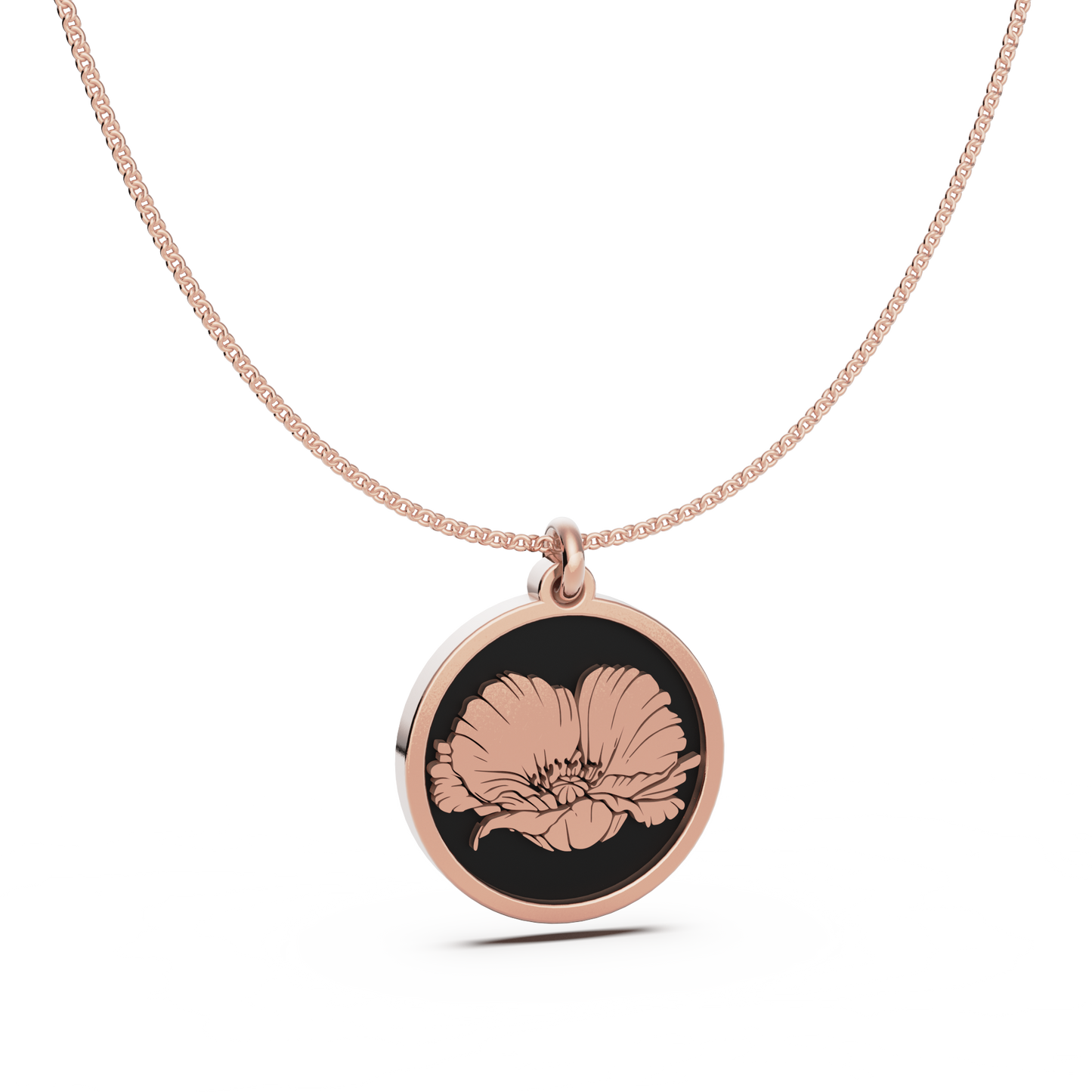 Round Birth Flower Necklace