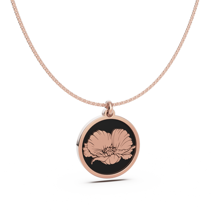 Round Birth Flower Necklace