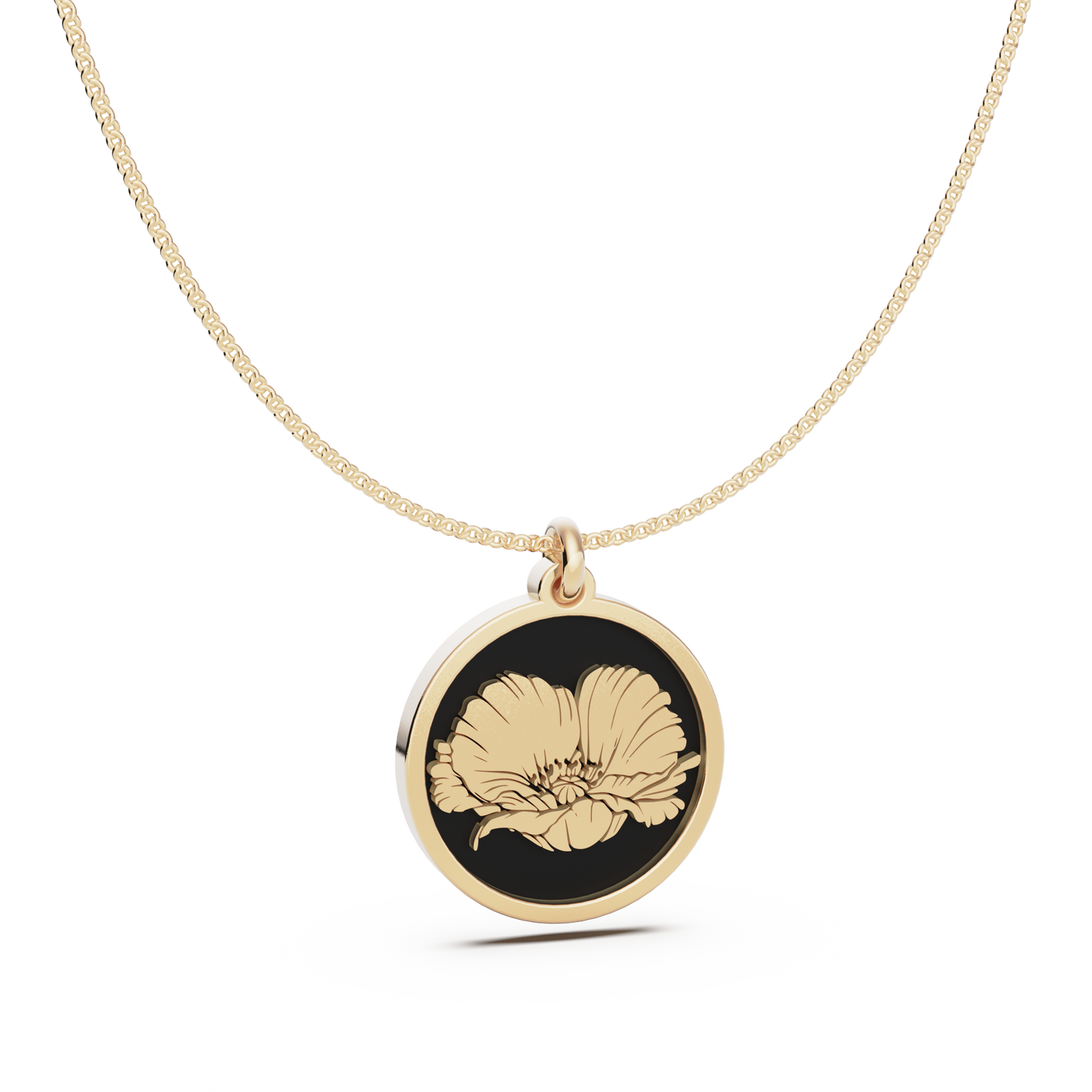 Round Birth Flower Necklace