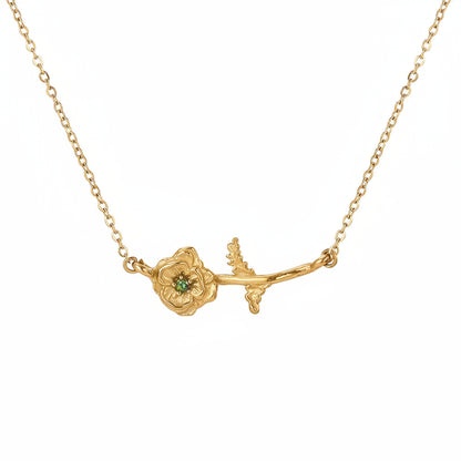Birthflower and Birthstone Necklace