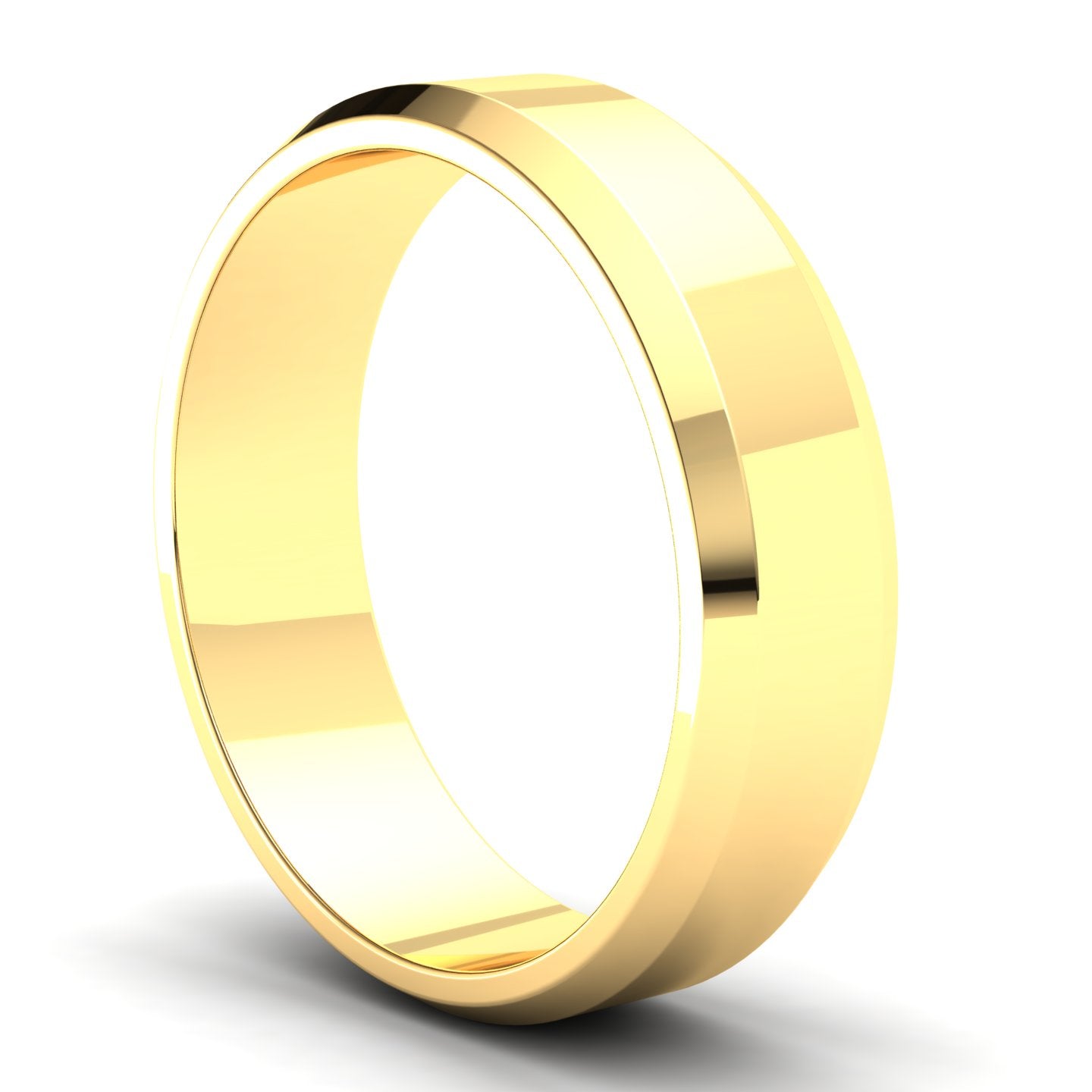 Men's Wedding Band: 9ct Yellow Gold Bevelled band