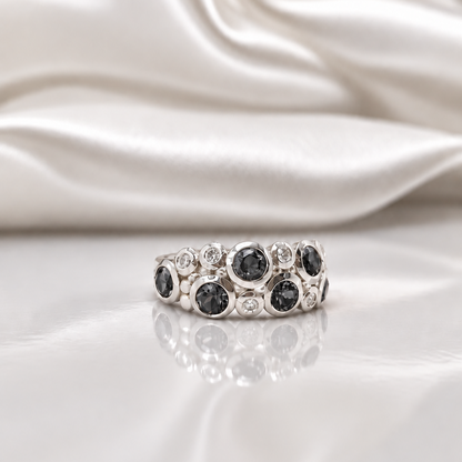 Bubble Ring - Black Moissanites