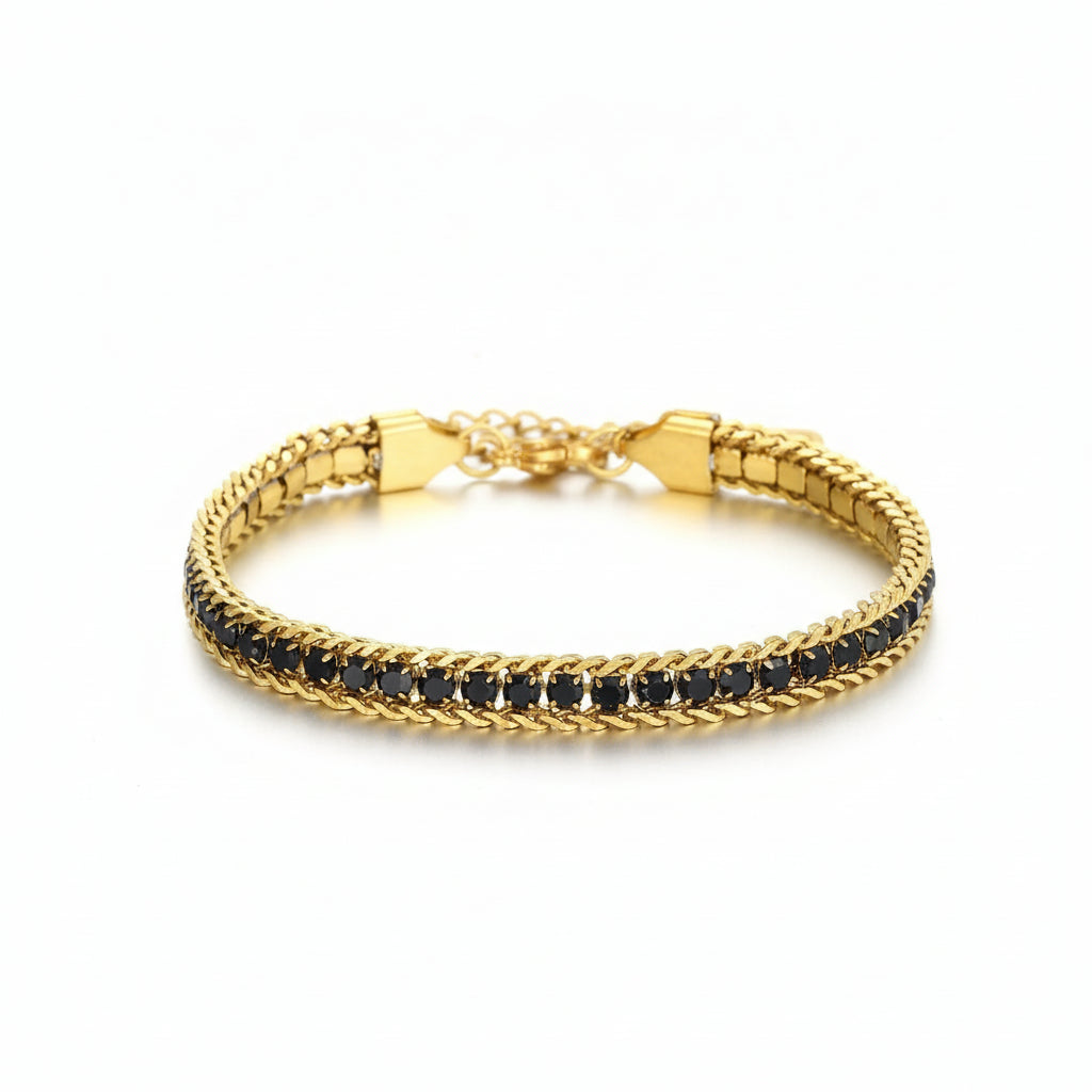 Brilliance Bracelet with Black Cubic Zirconia