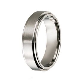 Men's Wedding Band: Titanium With Raised Centre (7mm)