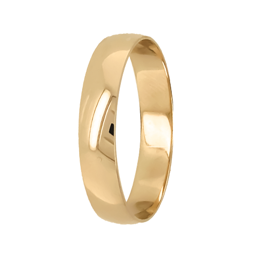 Men's Wedding Band: 9ct Yellow Gold Comfort Fit (4mm)