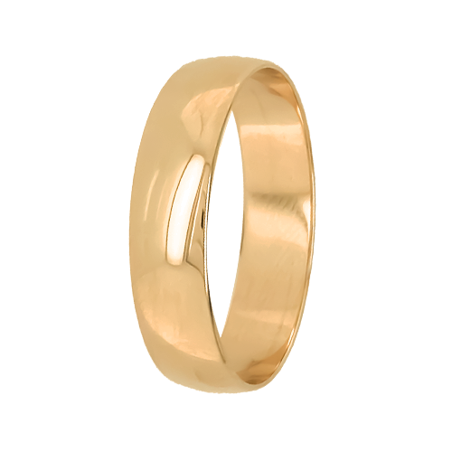 Men's Wedding Band: 9ct Yellow Gold Comfort Fit (5mm)