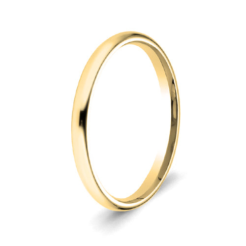 Men's Wedding Band: 9ct Yellow Gold Supreme Fit (2mm)